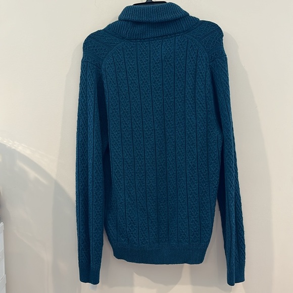 The Oobe Teal Cowl Neck Sweater Knit Collegiate Grandpa-core Preppy MSRP $298 - Picture 8 of 11